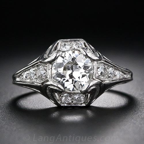 1.01 Carat Art Deco Diamond Ring by Walton & Co