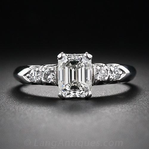 1.01 Carat Emerald-Cut Diamond Engagement Ring