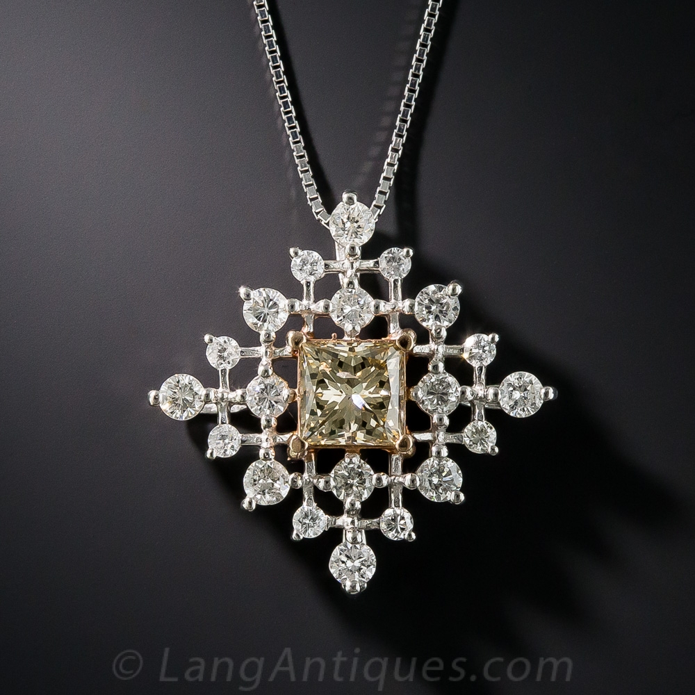 Princess Cut Diamond Dancing Diamonds Necklace - 3/8ct Princess Cut Pendant