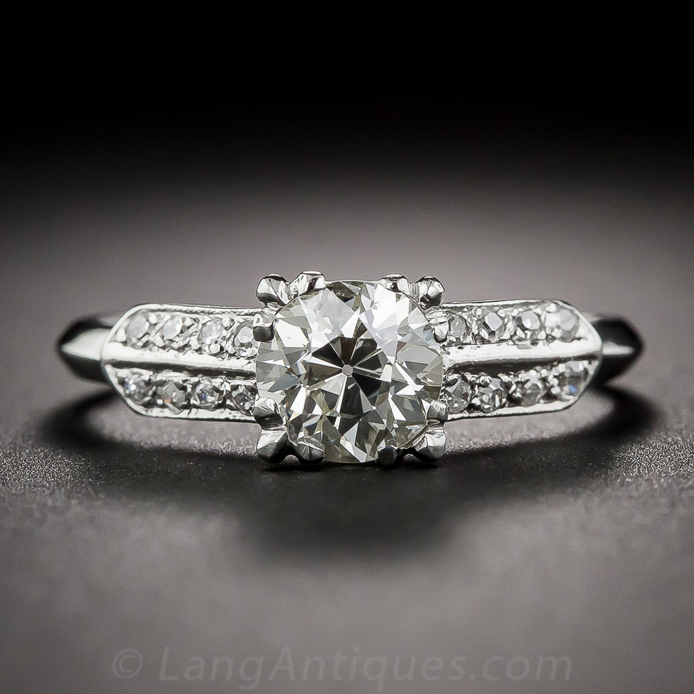 1.04 Carat Diamond Platinum Art Deco Ring