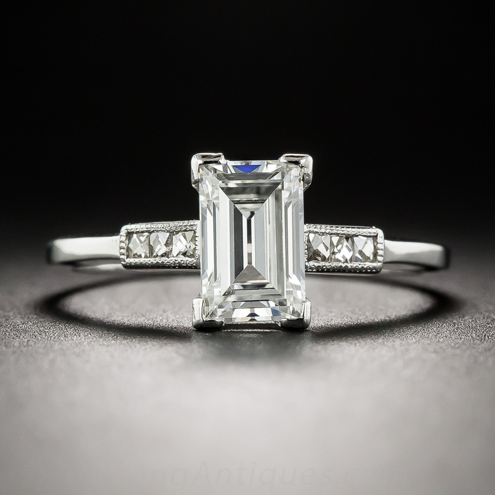 1.07 Carat Diamond Art Deco Solitaire Engagement Ring - GIA H VS2