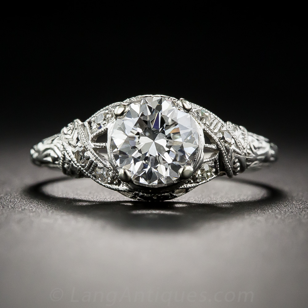 1.14 Diamond Neoclassical Engagement Ring - GIA E SI1