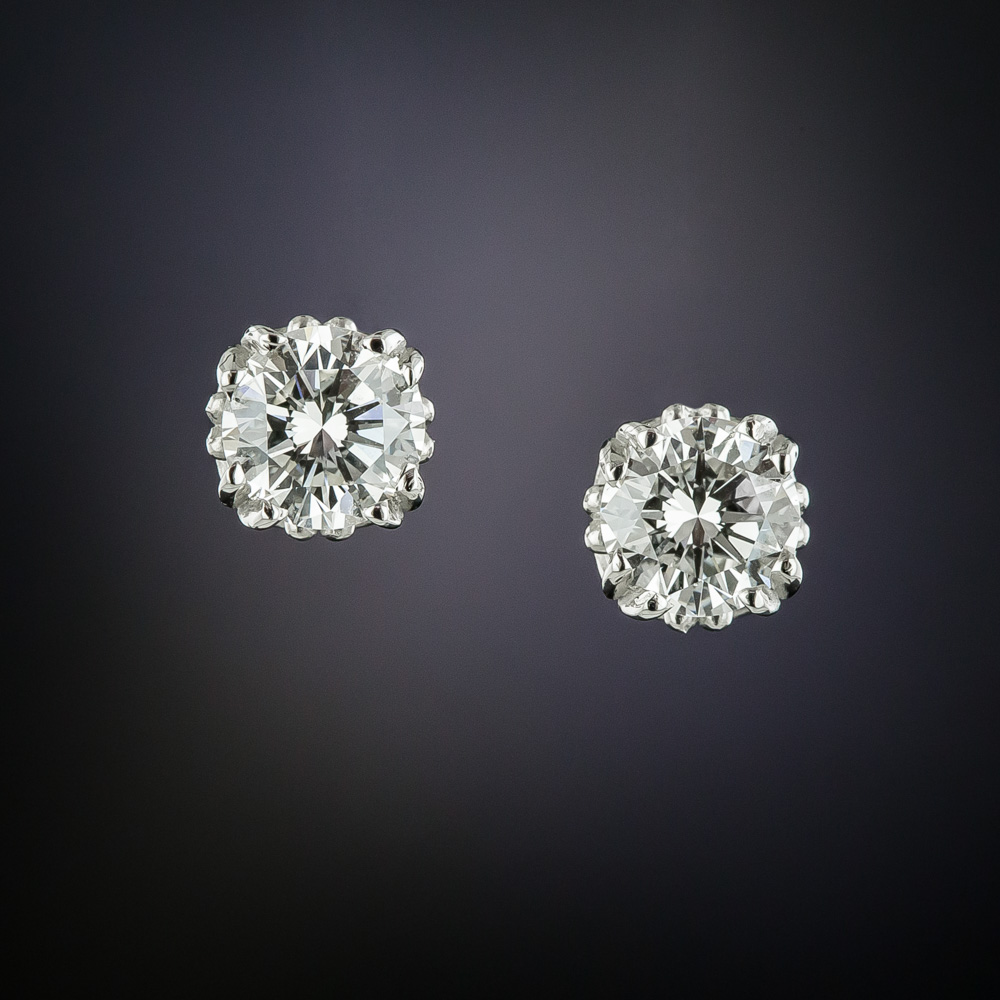 1.52 Carat Diamond Stud Earrings