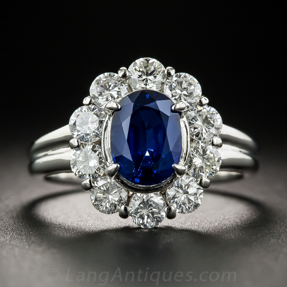 1.61 Carat Sapphire and Diamond Ring