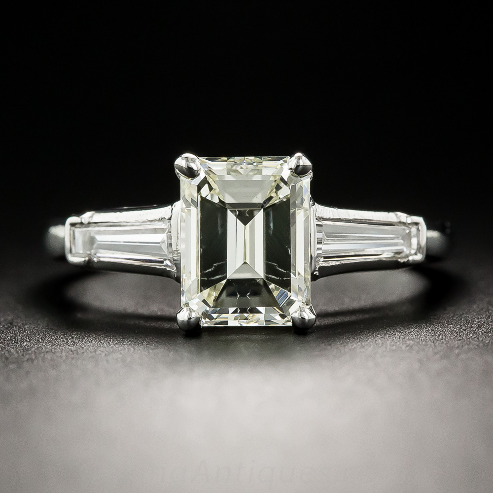 1.65 Carat Emerald-Cut Diamond Platinum Solitaire