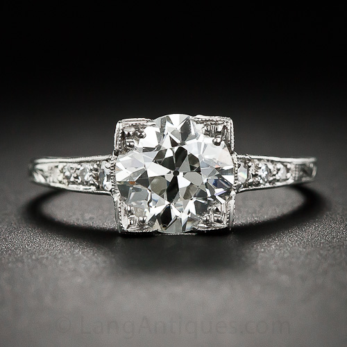 1.68 Carat Diamond and Platinum Solitaire Ring ca.1920s