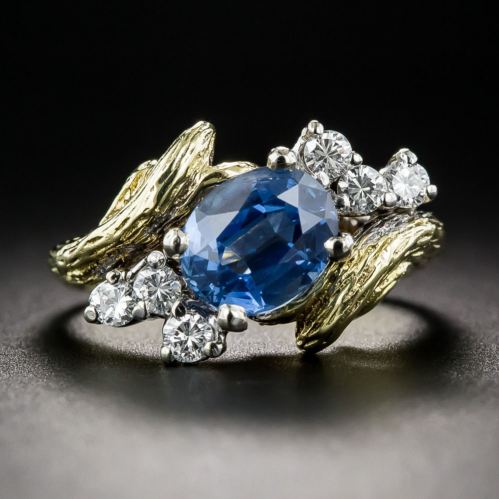 1.85 Carat Sapphire and Diamond Ring