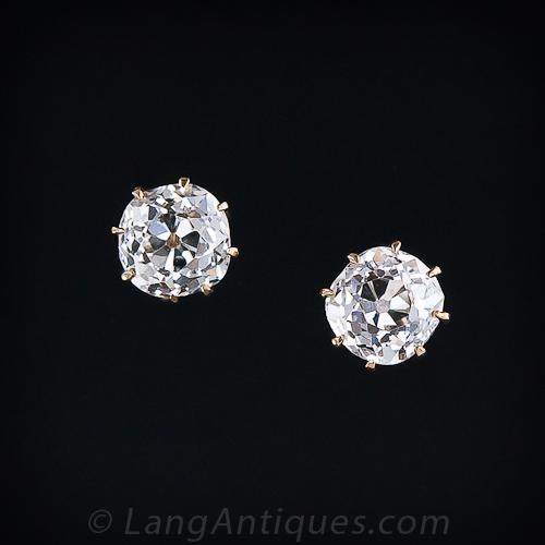 1.85 ct. Antique Diamond Stud Earrings