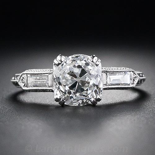 1.99+ Carat Diamond Art Deco Solitaire Engagement Ring - GIA K SI1