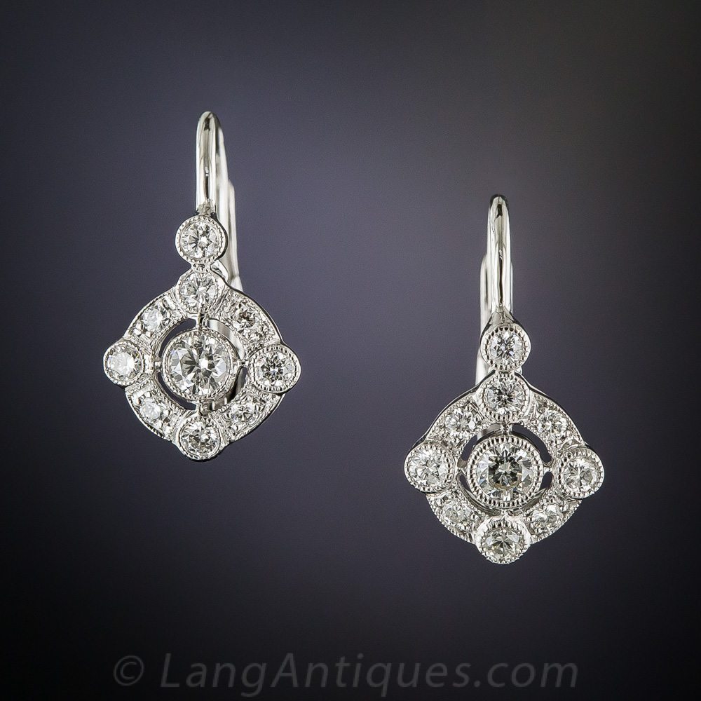 14K White Gold Diamond Earrings