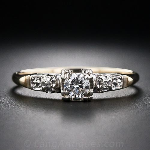 .15 Carat Illusion Set Mid-Century Diamond Engagement Ring