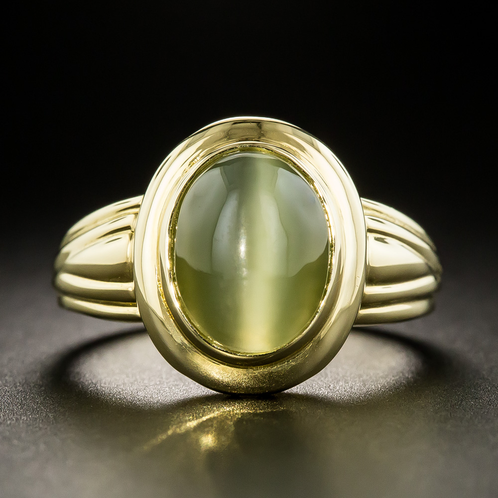 18K Actinolite Cat s Eye Ring