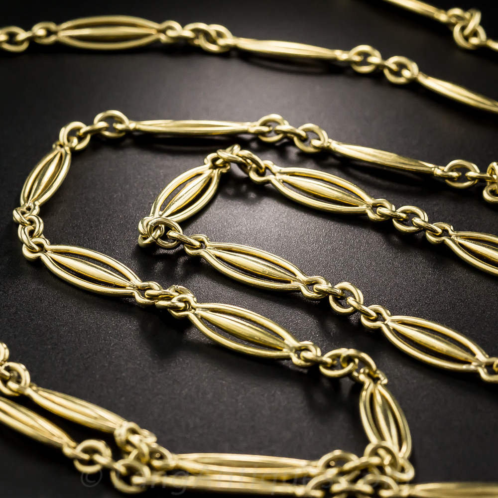 18K Gold Long Chain - French