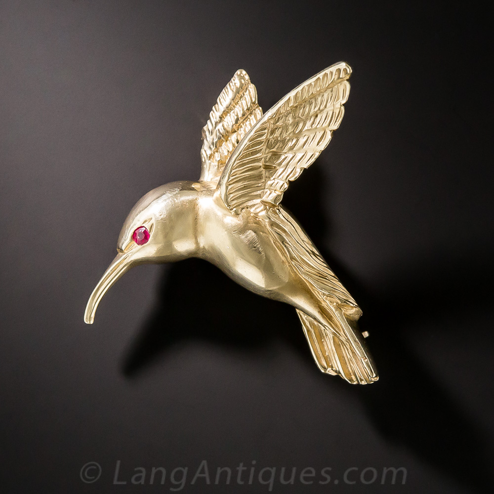 18k Hummingbird with Ruby eye