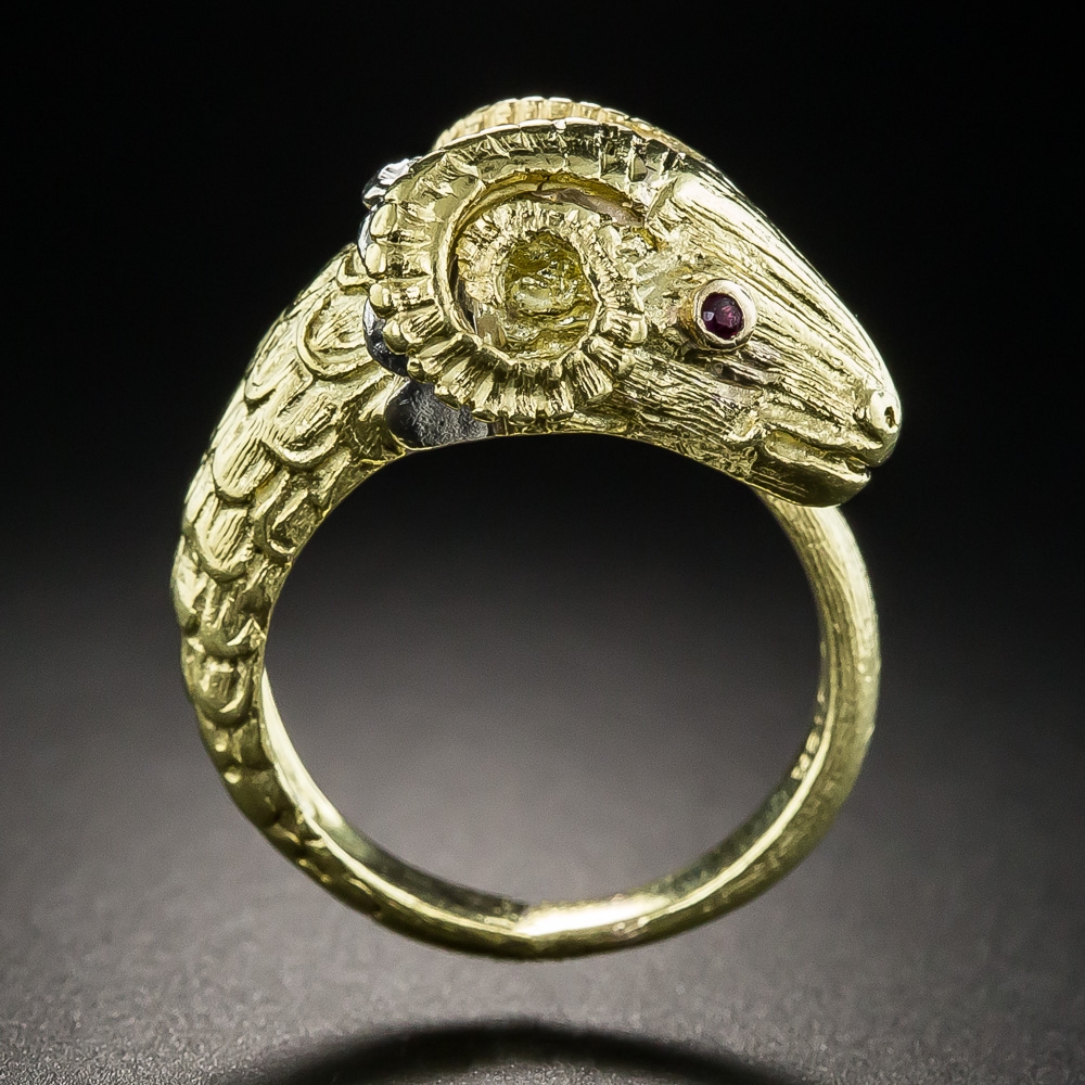 Gold ram hot sale head ring