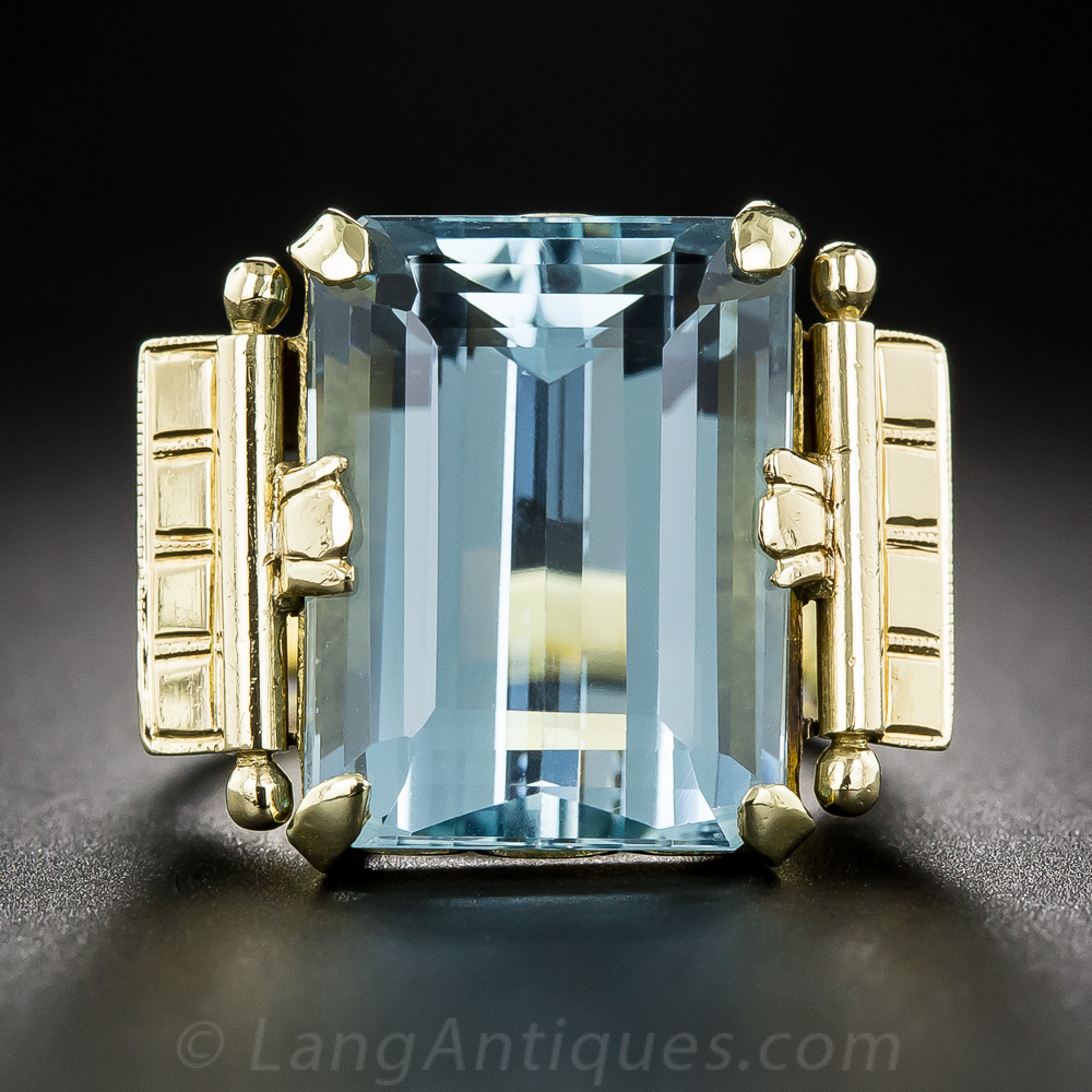 18K Retro Aquamarine Ring