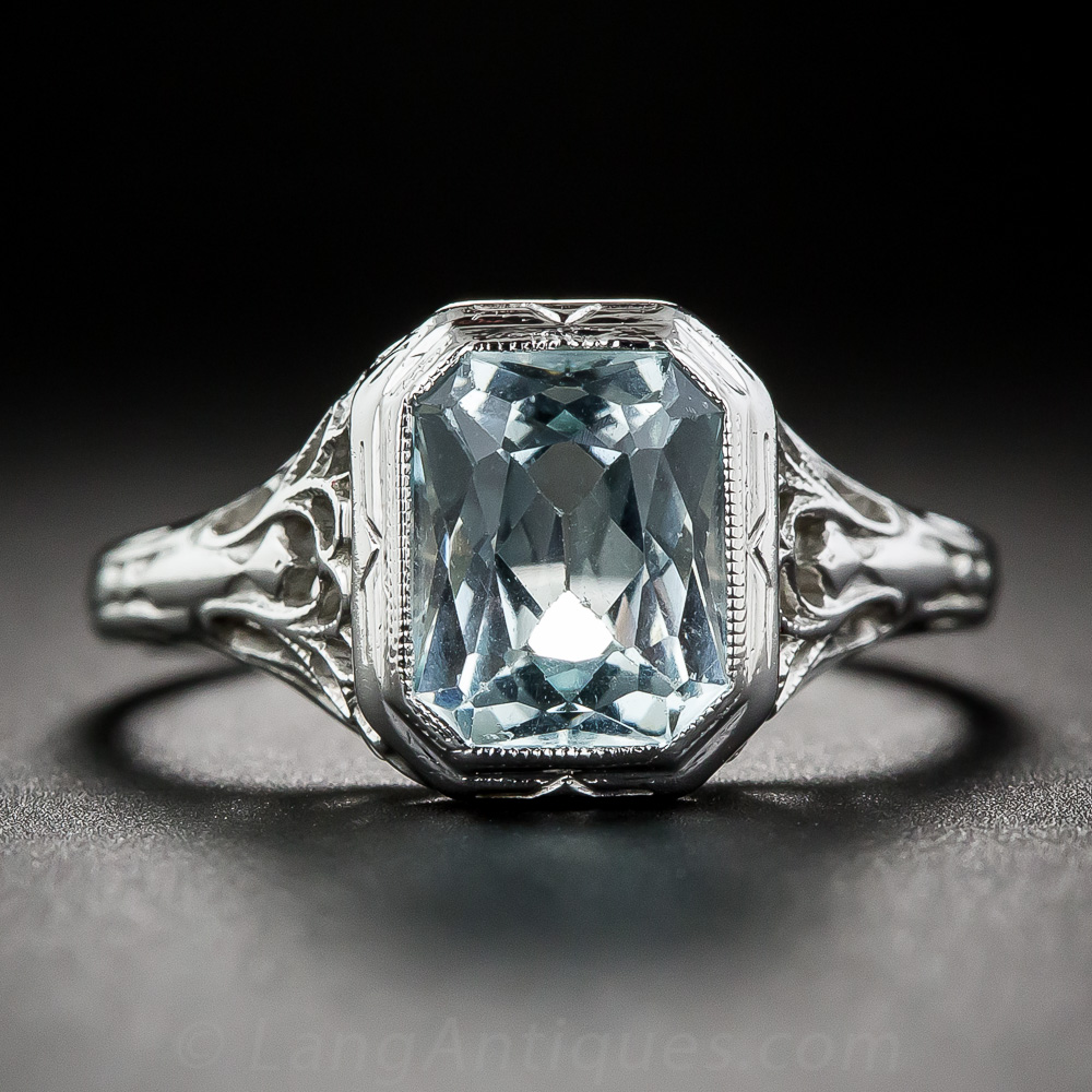 1930s Art Deco Aquamarine Ring