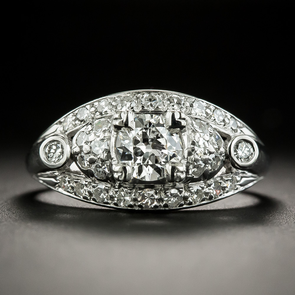 1940s Natural Diamond Solid 18k White Gold Illusion Vintage Estate Bridal  Set Engagement Ring & Wedding Band Size 9 - Etsy