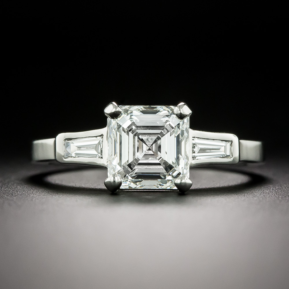 2.01 ct Square Emerald-Cut Diamond Engagement Ring - GIA F VS2