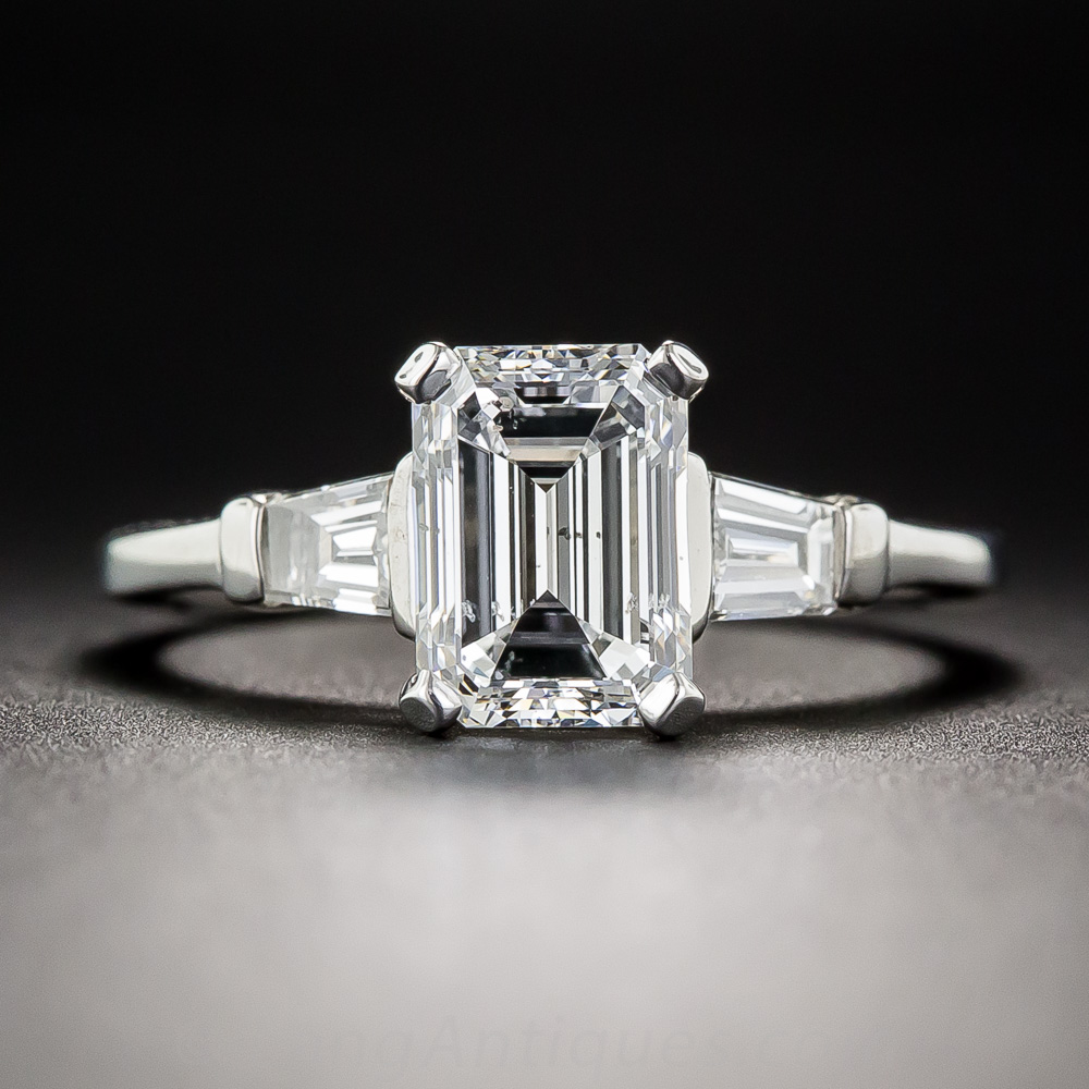 2.05 Carat Emerald-Cut Diamond Engagement Ring GIA E/SI2