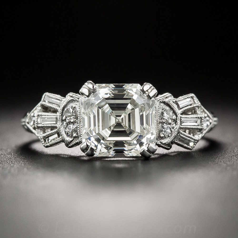 2.07 Carat Asscher Cut Diamond Ring - GIA K VS2