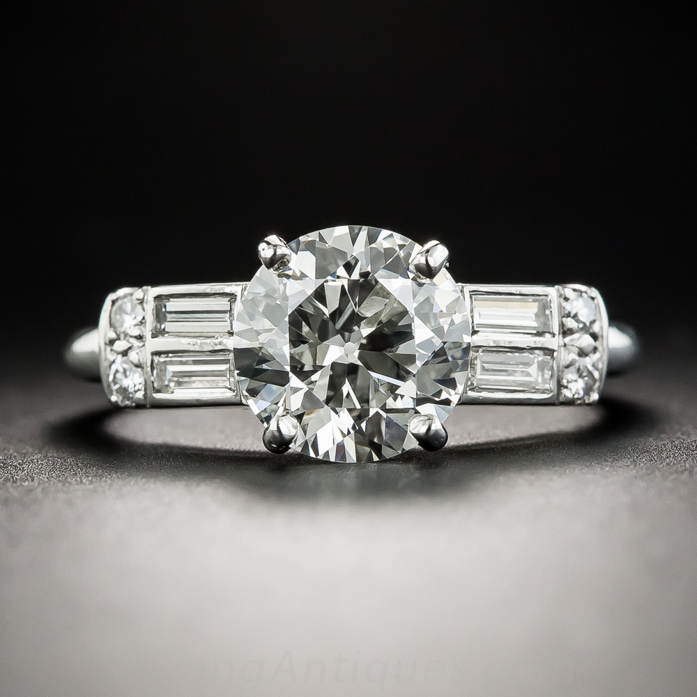 2.12 Carat Vintage Diamond Engagement Ring GIA J VS2