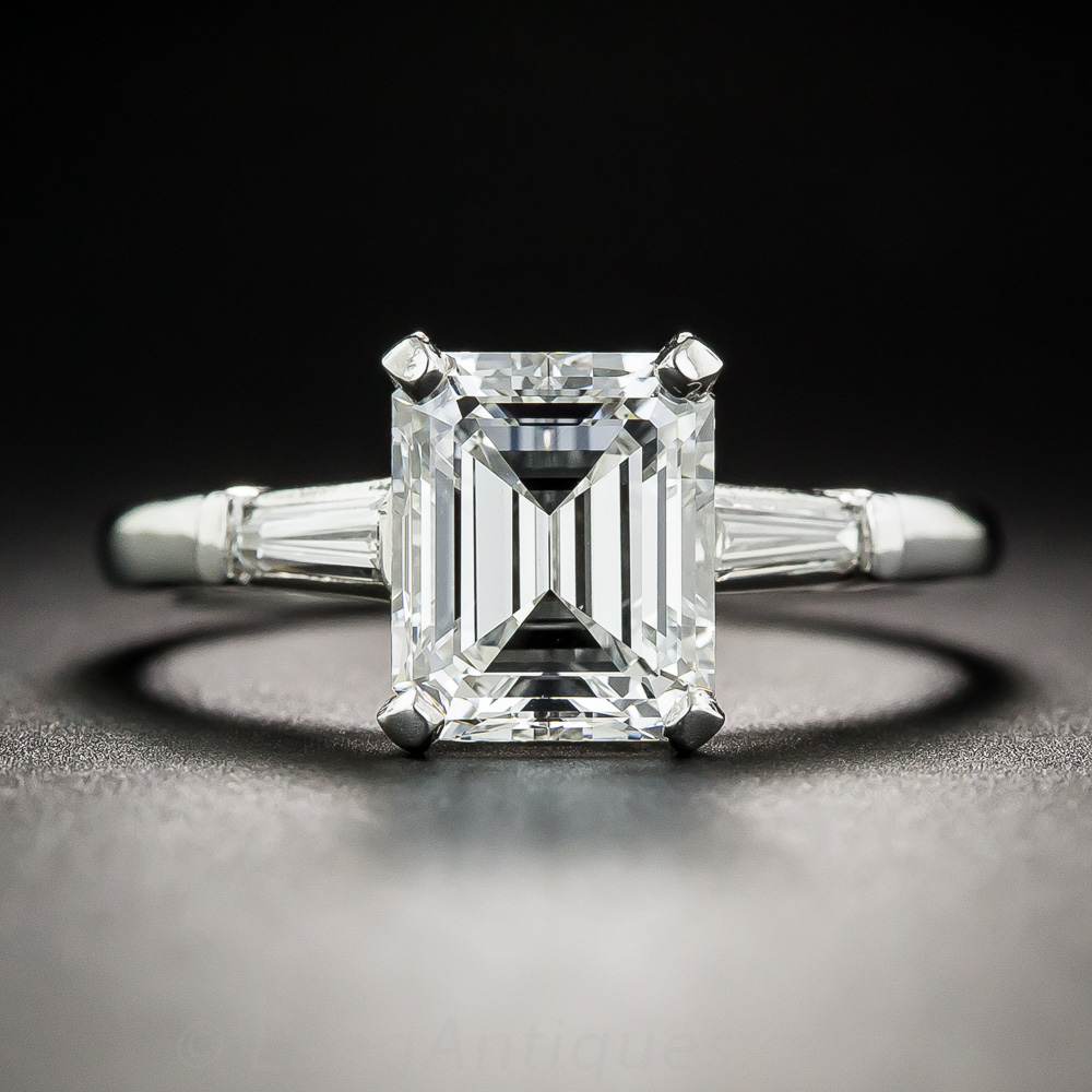 2.21 Carat Emerald Cut Diamond Ring - GIA E VS2