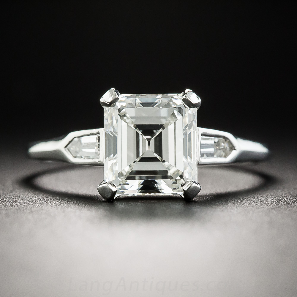 2.38 Carat Asscher-Cut Art Deco Diamond Engagement Ring - GIA H VVS2