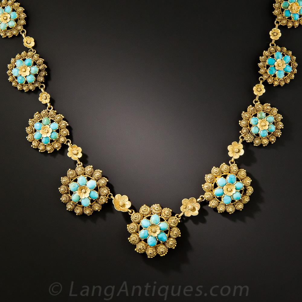 20K Gold Turquoise Necklace
