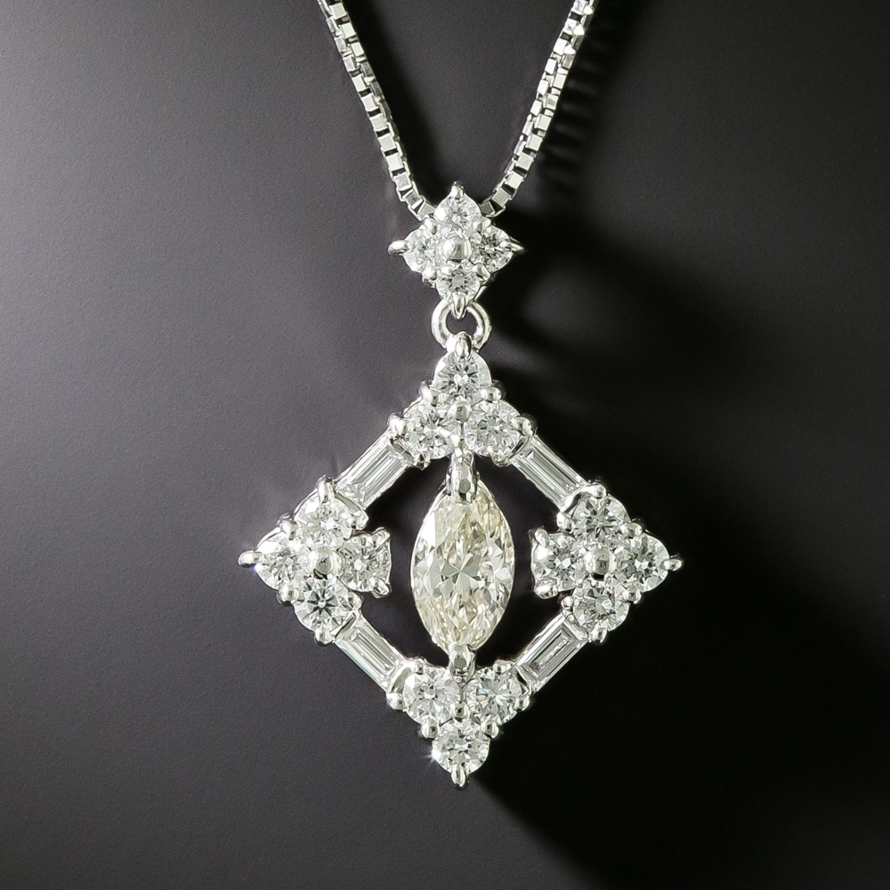 20th Century Marquise Diamond Drop