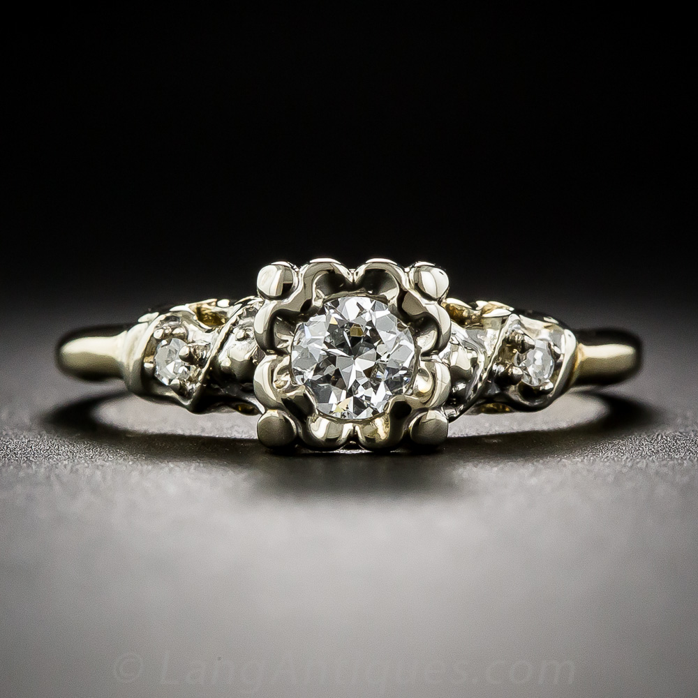 【source object】Antique Diamond Ring 14.5 27 Carat Diamond Vintage Engagement Ring
