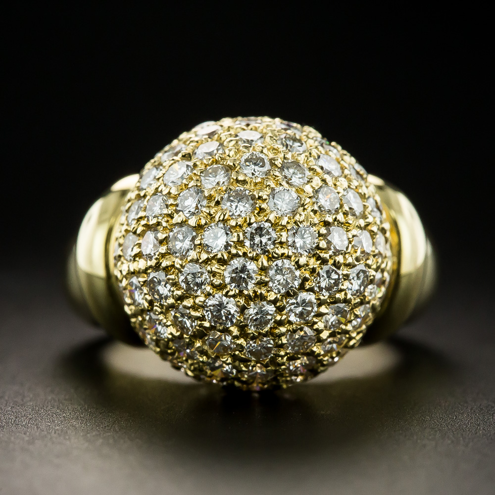 3.00 Carat Total Weight Pav Diamond Ball Ring