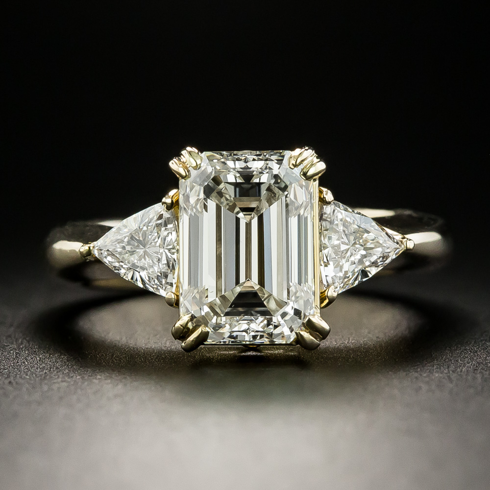 301 Carat Emerald Cut Diamond Engagement Ring Gia N Si1 Antique