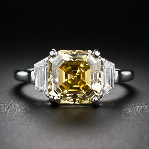 asscher cut yellow diamond