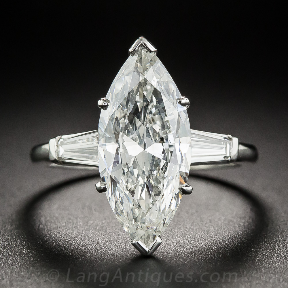 3 71 Carat Marquise Diamond Ring GIA I SI2