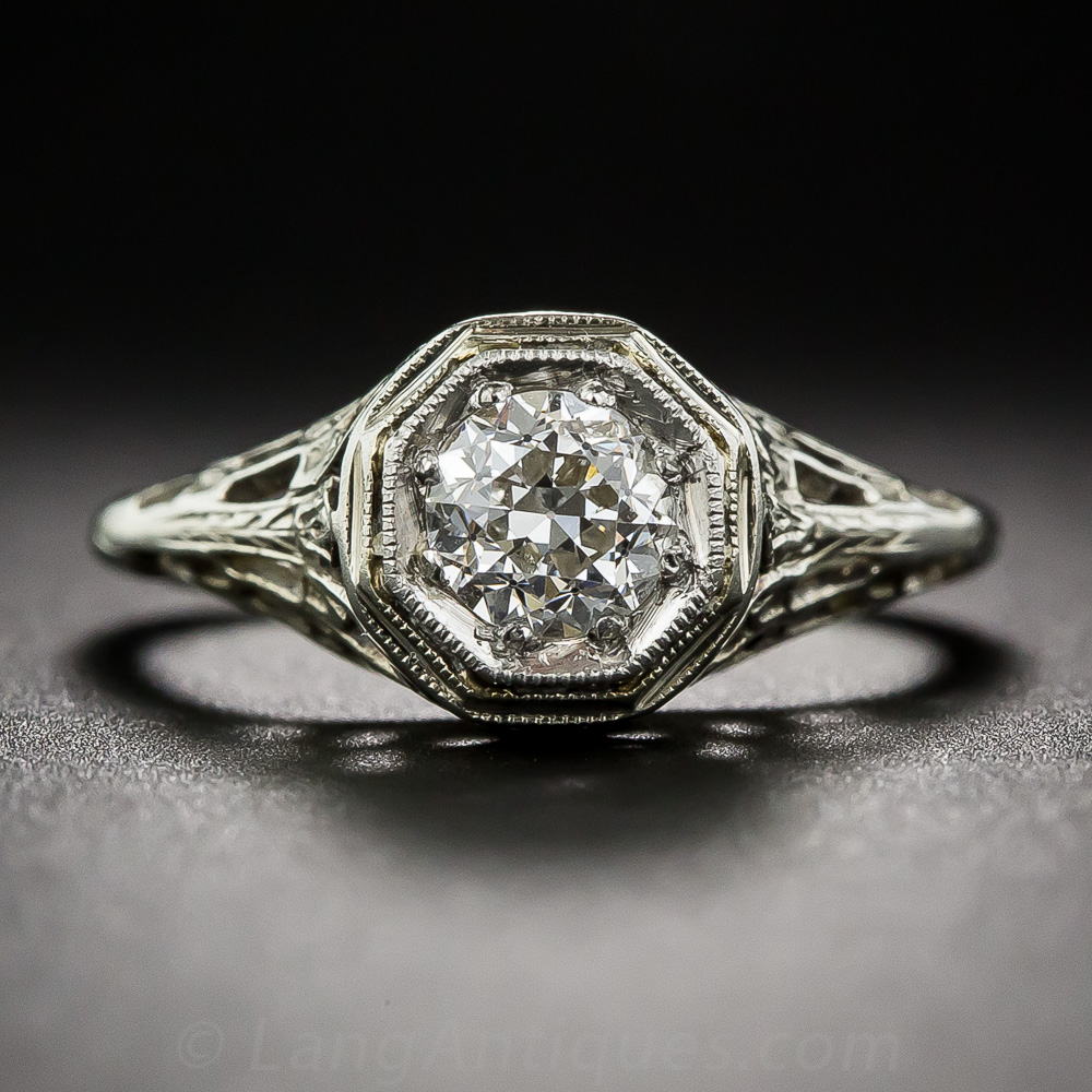 .45 Carat Art Deco Diamond Engagement Ring