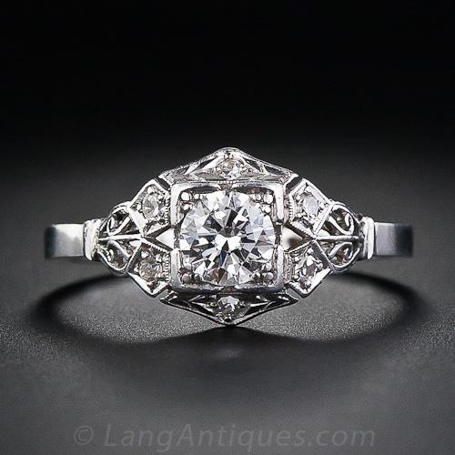 .45 Carat Late Art Deco Diamond Ring