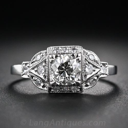 .60 Carat Art Deco Style Diamond Engagement Ring