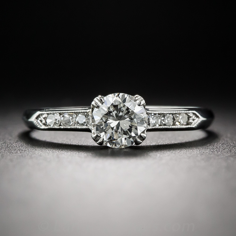 60 Carat Diamond Vintage Platinum Engagement Ring