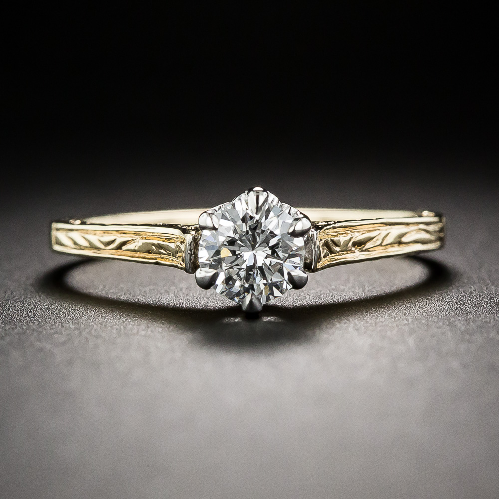 .60 Carat Round Brilliant-Cut Diamond Vintage Solitaire Ring