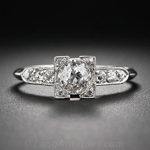 .65 Carat Diamond Art Deco Engagement Ring