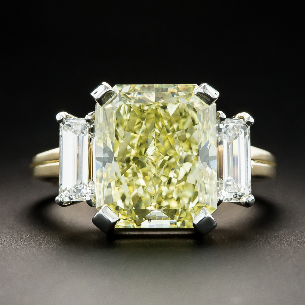 Fancy yellow online radiant cut diamond