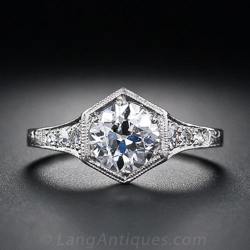 .85 Carat Art Deco Diamond Engagement Ring