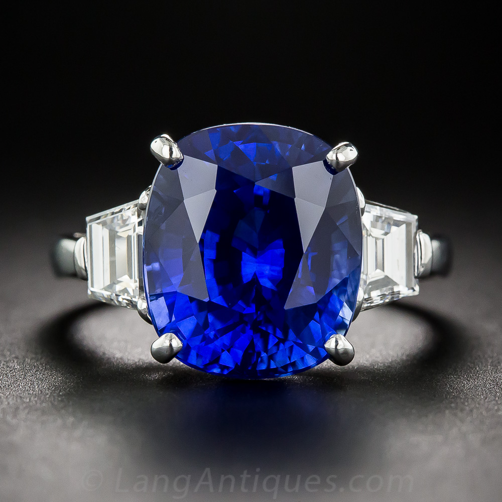 9.48 Carat Gem Ceylon Sapphire and Diamond Ring