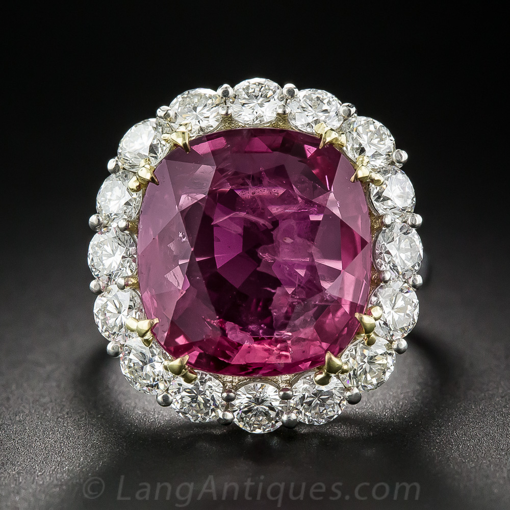 9.82 Carat Thai Ruby and Diamond Ring - GIA