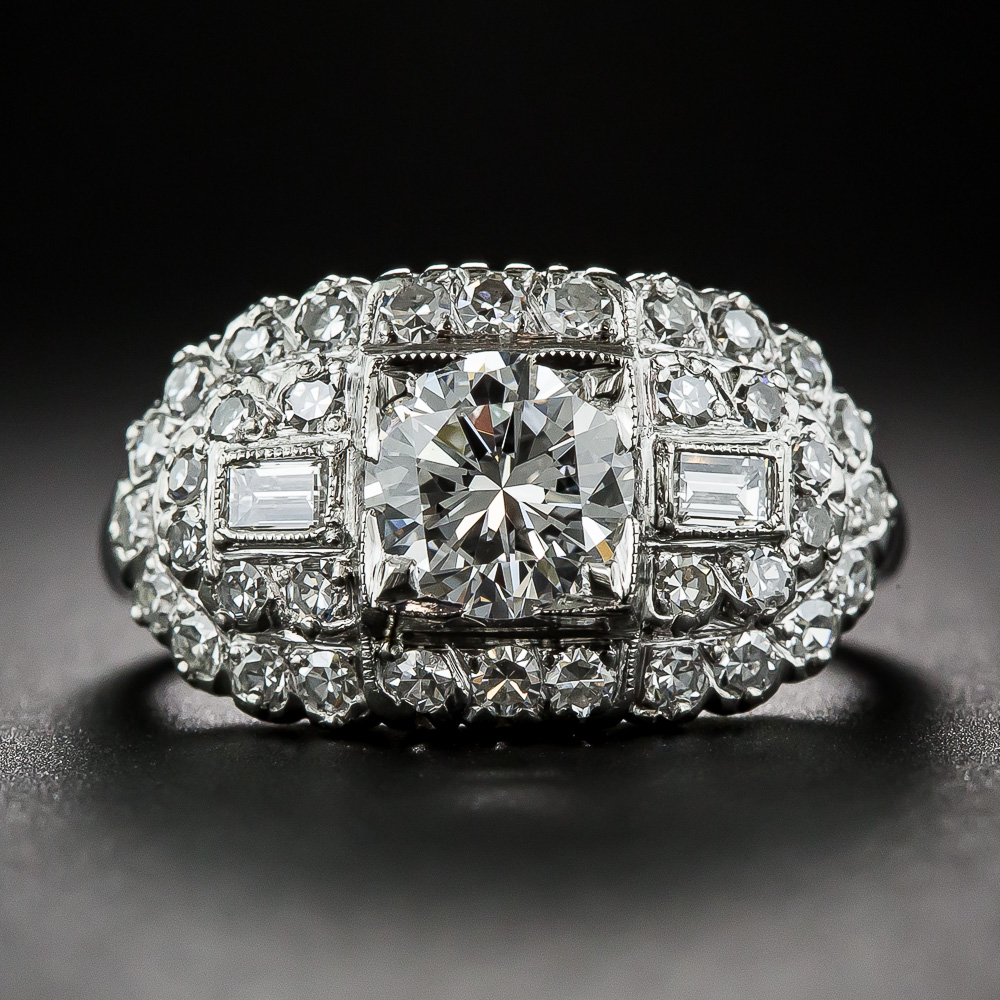 .97 Carat Diamond and Platinum Vintage Engagement Ring by Granat Bros.
