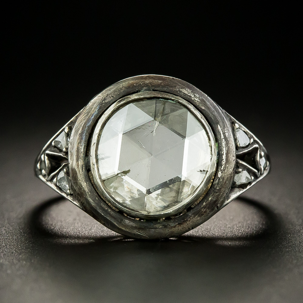 1920s Rose Cut Diamond White Gold Ring For Sale at 1stDibs  diamant rose  cut, diamant rosenschliff, vintage diamant ring