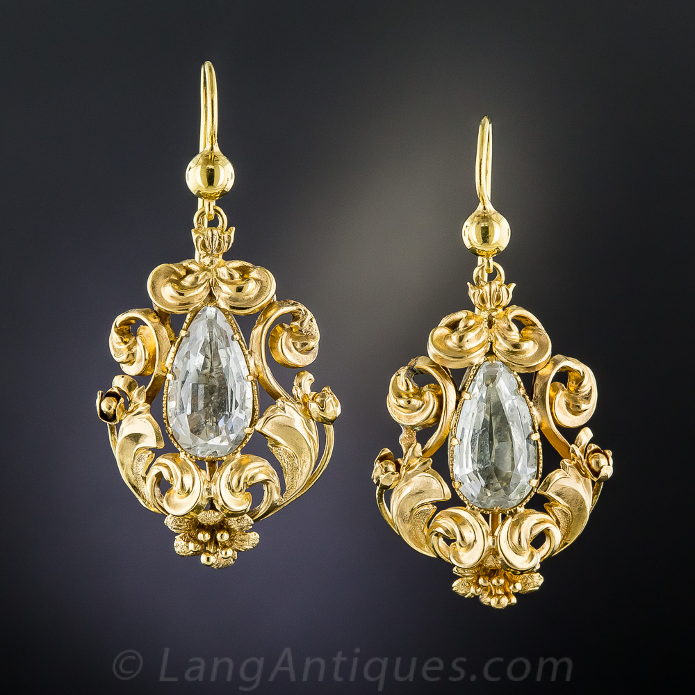 Antique Aquamarine Earrings 0343