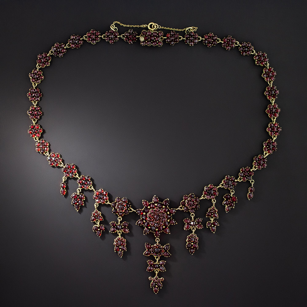 Bohemian Garnet Necklace, Antique Garnet Necklace With Garnet Drops, Vintage  Garnet Necklace, Victorian Garnet Necklace - Etsy