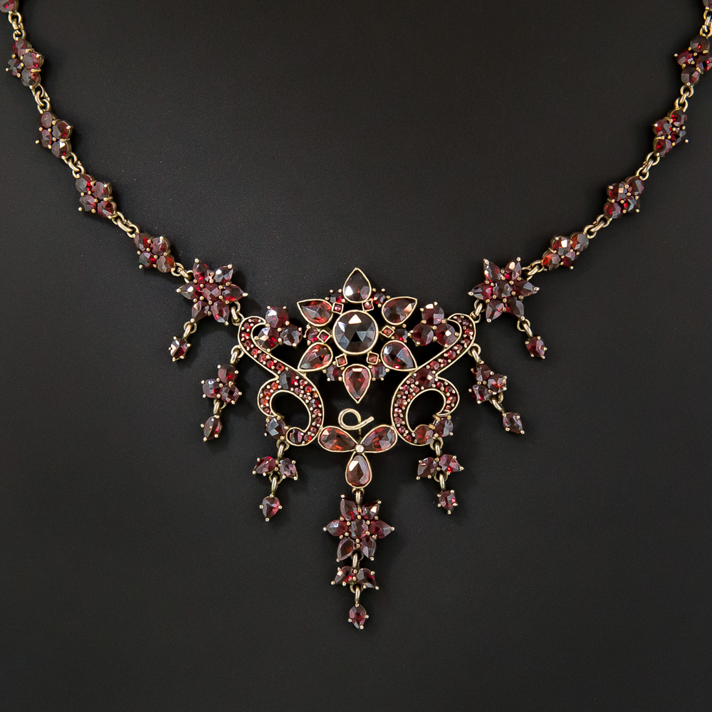 At Auction: Sterling Gold Vermeil & Bohemian Garnet Necklace